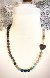 Unbreakable Heart Rainbow Mala Style Necklace