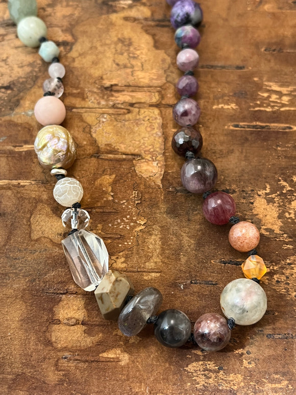 Rainbow Gemstone Treasure Necklace (B8)