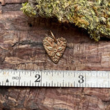 Tiny Brass Heart Garden Coin Charm