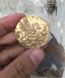 Bronze Pegasus in Clouds Coin Pendant