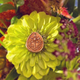 Tiny Teardrop Bronze Magic Flower Coin Charm
