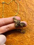 Bronze BumbleBee Pendant Necklace