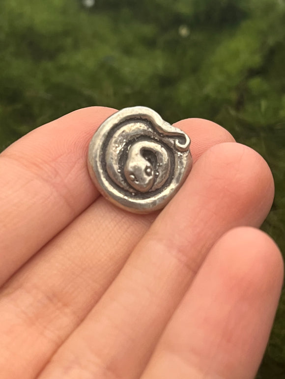 Silver Snake Button