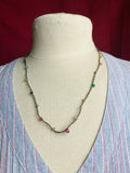 Creatures of the Swamp-- Gemstone Thread Necklace