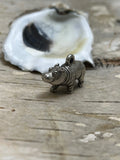 Sterling Silver Hippo Figurine Pendant