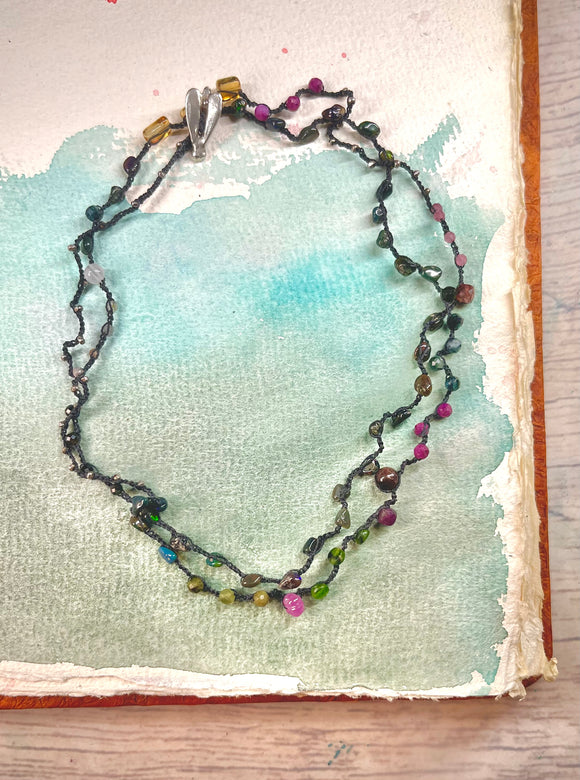 Nocturne Rainbow Treasure Thread Necklace