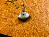 Brass Set Glass Eye Necklace