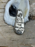 NEW Sterling Silver 'Beware the Shallows' Gator Pendant