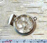 Vintage Sterling Box Clasp with Antique Czech Glass