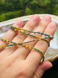 Antique Rainbows-- Hand dyed Rainbow Thread Necklace