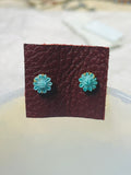 Turquoise Flower Studs