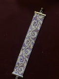 Lavender and Silver Beaded Vines Bracelet