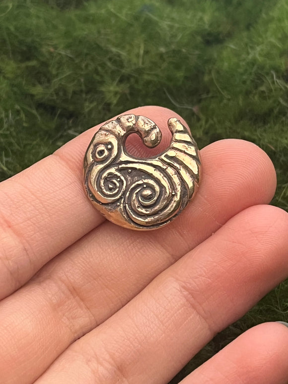 Bronze Swirly Button