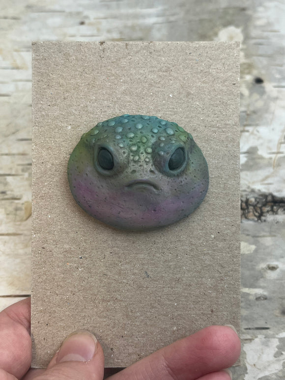 Fat Frog Face Resin Pin