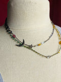 Siren's Treasure- Rainbow Gemstone Thread Necklace