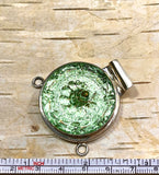 Vintage Sterling Box Clasp with Antique Czech Glass