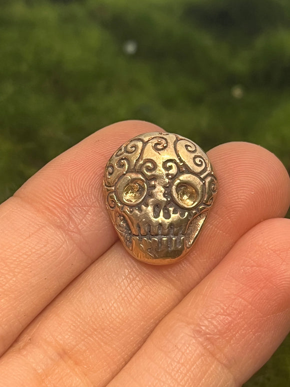 Bronze Skull Button