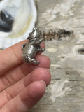 Sterling Silver Hippo Figurine Pendant