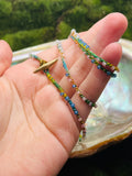 Antique Rainbows-- Hand dyed Rainbow Thread Necklace