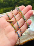 Antique Rainbows-- Hand dyed Rainbow Thread Necklace