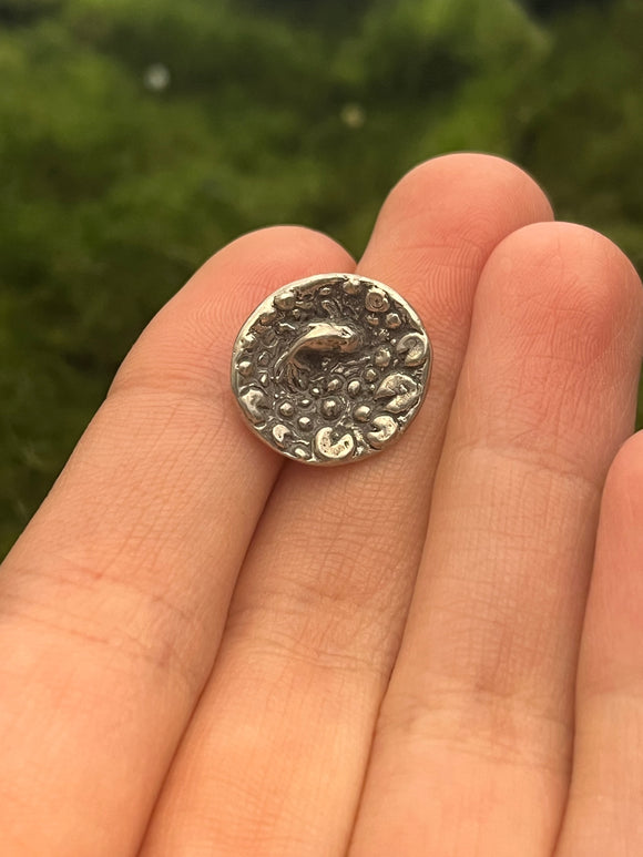 Sterling Silver Little fish Pond Button