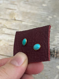 Turquoise and Brass Stud earrings-- Drop down menu for two options