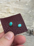 Turquoise and Brass Stud earrings-- Drop down menu for two options