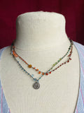 Siren's Treasure- Rainbow Gemstone Thread Necklace