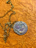Hand Painted Bronze Mermaid Coin