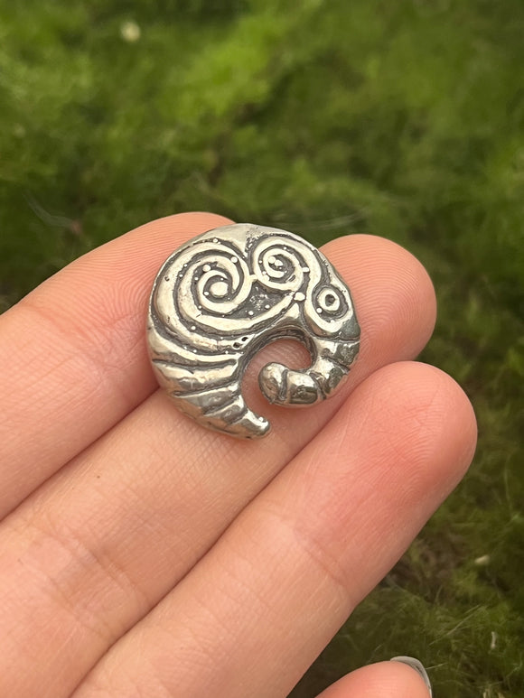 Sterling Silver Mystic Swirl Button