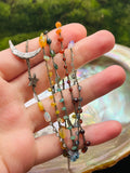Siren's Treasure- Rainbow Gemstone Thread Necklace