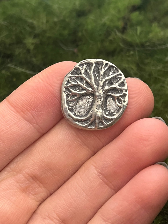 Silver Tree Button