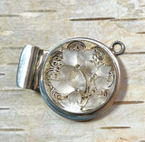 Vintage Sterling Box Clasp with Antique Czech Glass