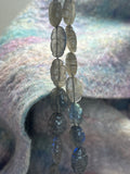 Labradorite Leaves Handcarved FULL STRAND