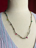 Creatures of the Swamp-- Gemstone Thread Necklace