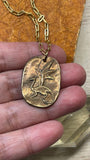 Bronze Dragon Coin Necklace-- Handmade