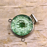 Vintage Sterling Box Clasp with Antique Czech Glass