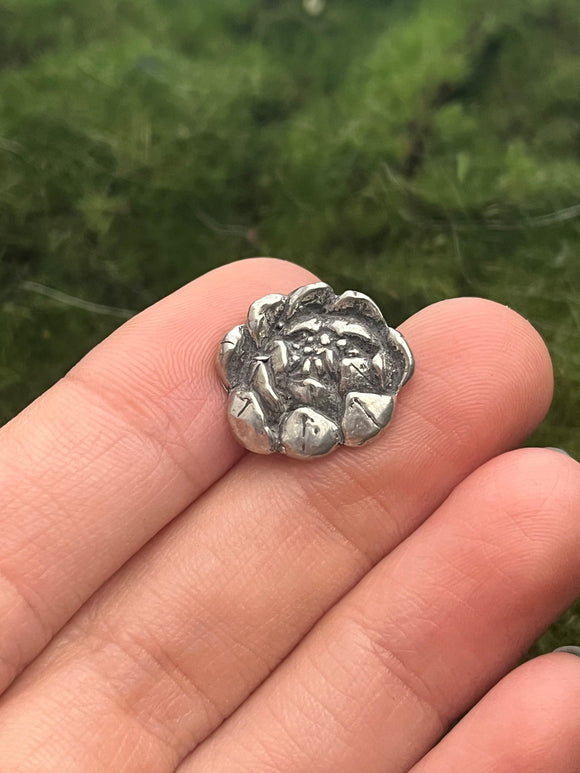 Silver Rose Button