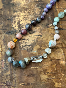 Rainbow Gemstone Treasure Necklace (B10)