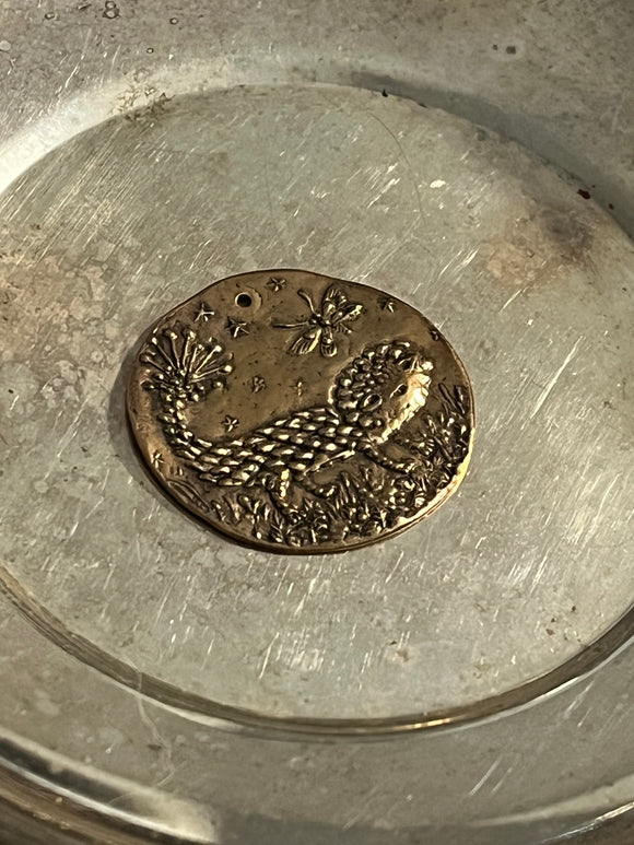 Scaly Grinning Creature Bronze Coin