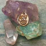 Tiny Teardrop Bronze Mermaid Coin Charm