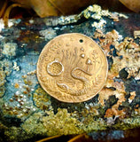 Bronze Hognose Snake Pomegranate Coin Pendant