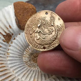 Small Bronze Mermaid Coin Pendant