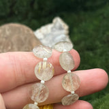 Rutilated Citrine Flat Round Gemstone Strand