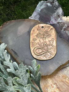 Bronze Mandrake Lady Coin Pendant