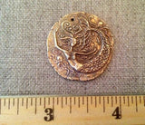 Bronze Mermaid and Octopi Coin Pendant