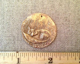 Bronze Baby Fox Coin Pendant