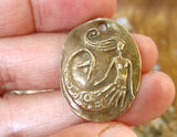 Oval Bronze Mermaid Coin Pendant