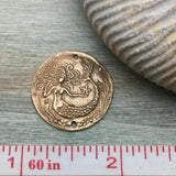Small Bronze Mermaid Coin Pendant