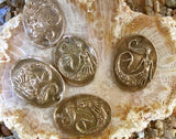 Oval Bronze Mermaid Coin Pendant